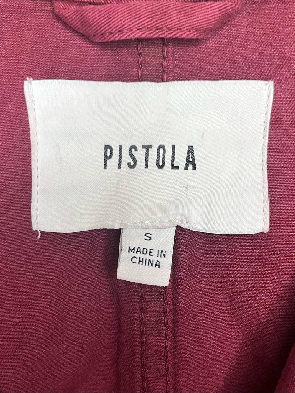 Pistola Grover Field Suit Merlot Burgundy Utility Jumpsuit Cotton Short Sleeve S - Picture 7 of 12